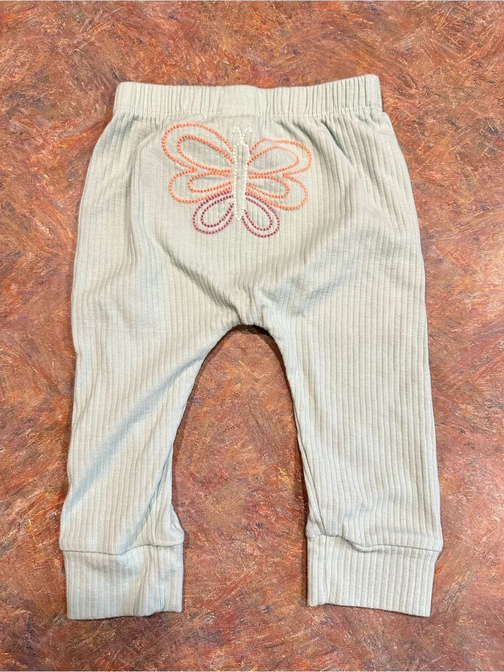 🤑EU Carter's Ribbed Knit Light Green Pants with Butterfly Bottom🤑